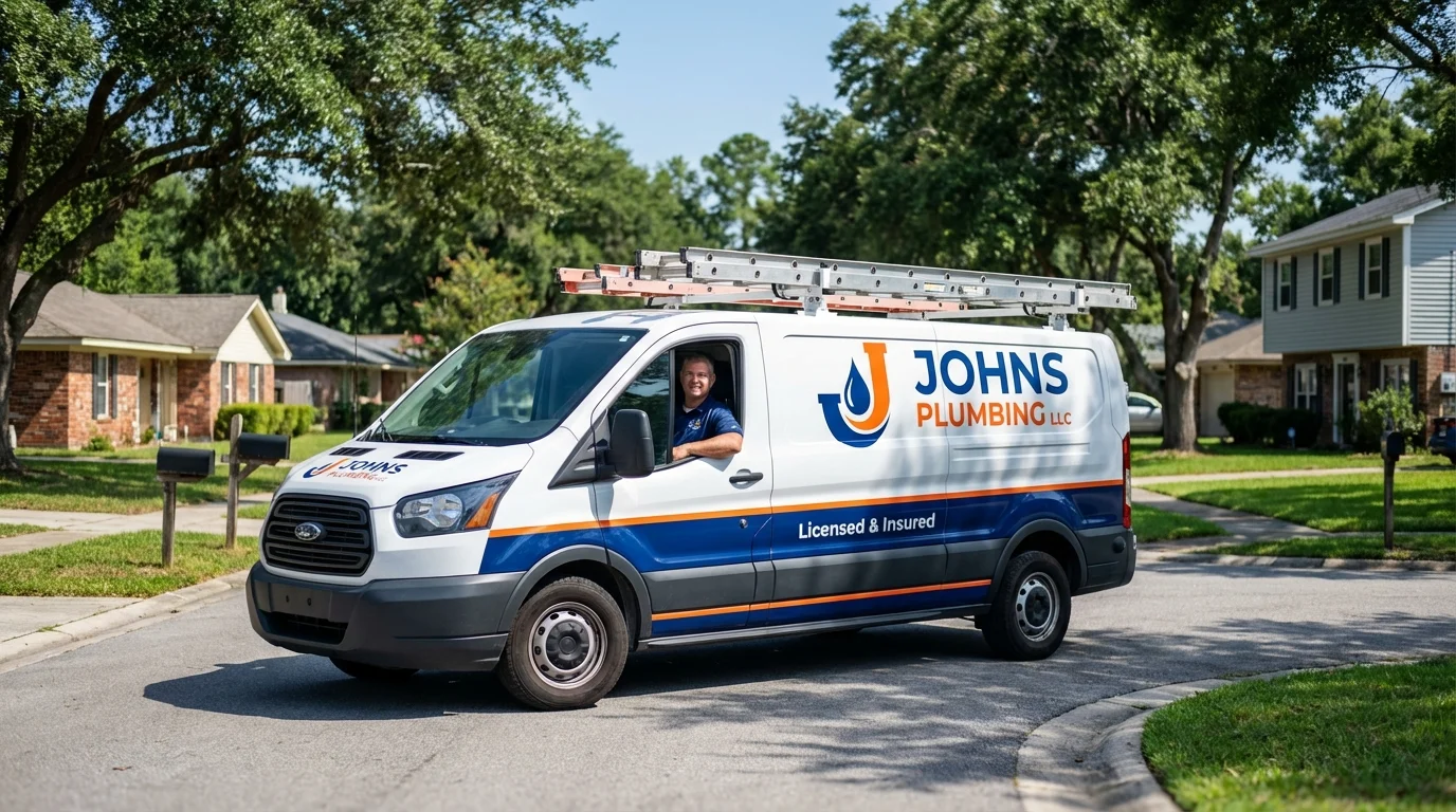 Johns Plumbing LLC service van in Hudson, CO